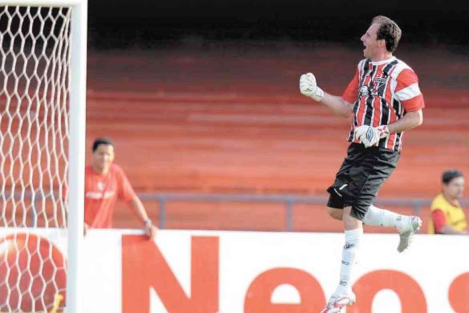 Rogério Ceni comemora seu gol contra o Palmeiras. Foto: Alex Silva/Estadão.