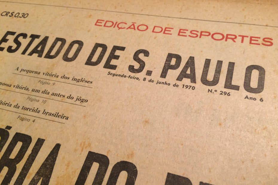 Capa da Edição de Esportes de 8 de junho de 1970.