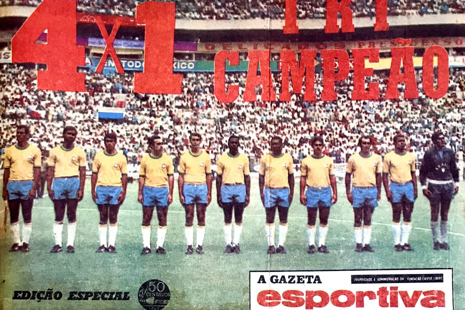 Parte de cima da capa d'A Gazeta Esportiva de 22 de junho de 1970.