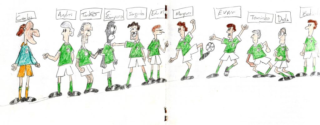 O Palmeiras do primeiro semestre de 1992. Arte: José Luiz do Val.